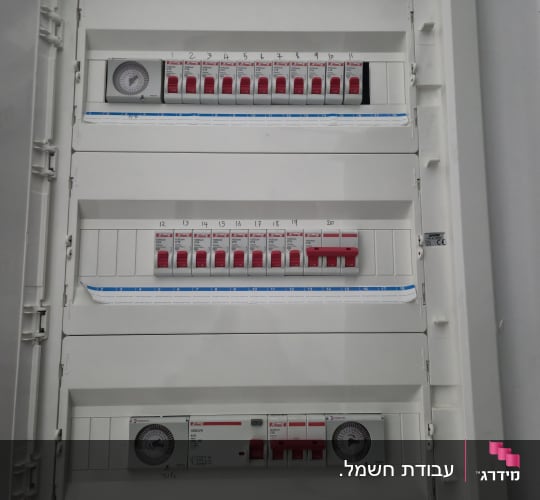 לוח חשמל עם מפסקים ומד זמן